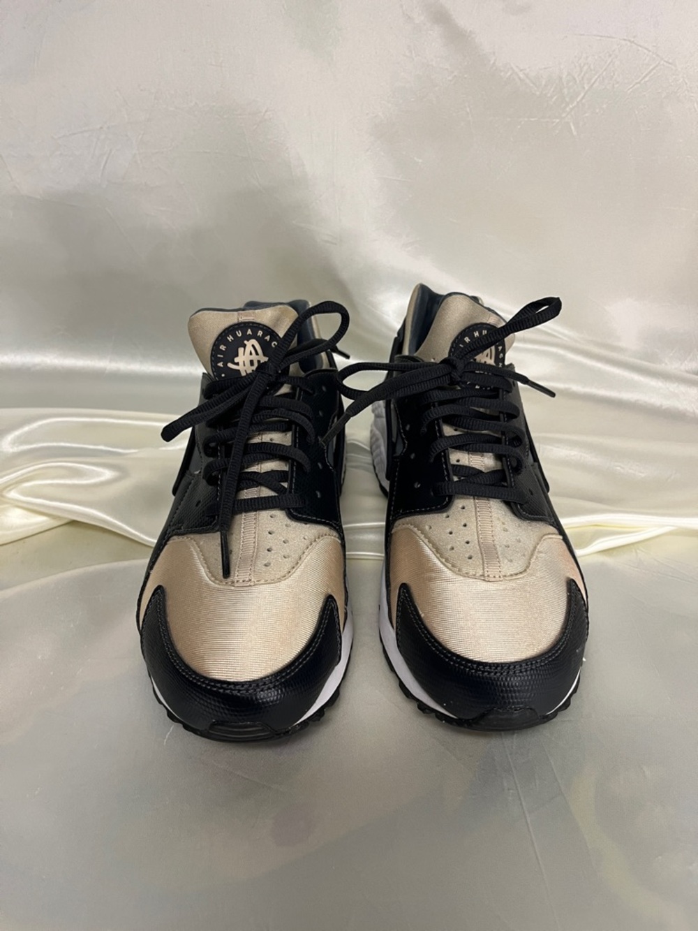 Nike Air Huarache Black and Tan Athletic Sneakers